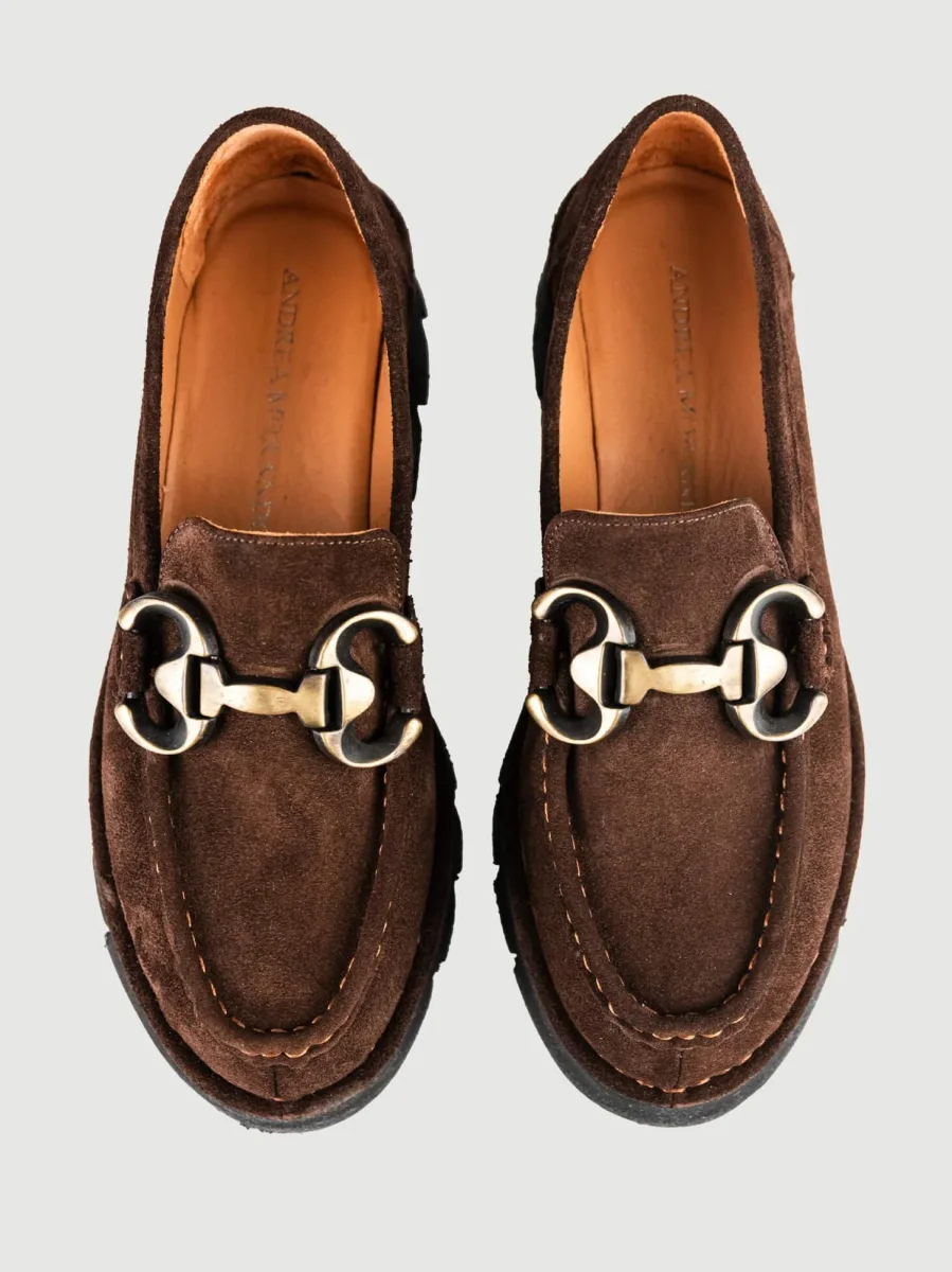 MOCASSINO CON MORSETTO IN CAMOSCIO TESTA MORO - immagine 5