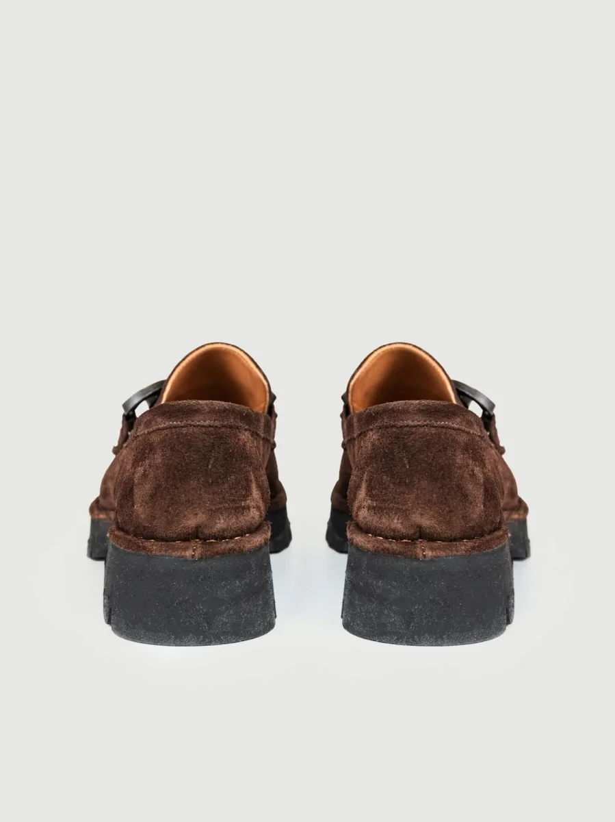 MOCASSINO CON MORSETTO IN CAMOSCIO TESTA MORO - immagine 4