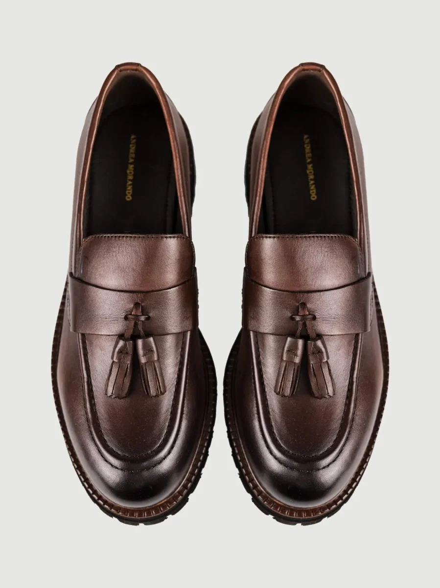 MOCASSINO CON NAPPINE IN PELLE SFUMATA - immagine 5