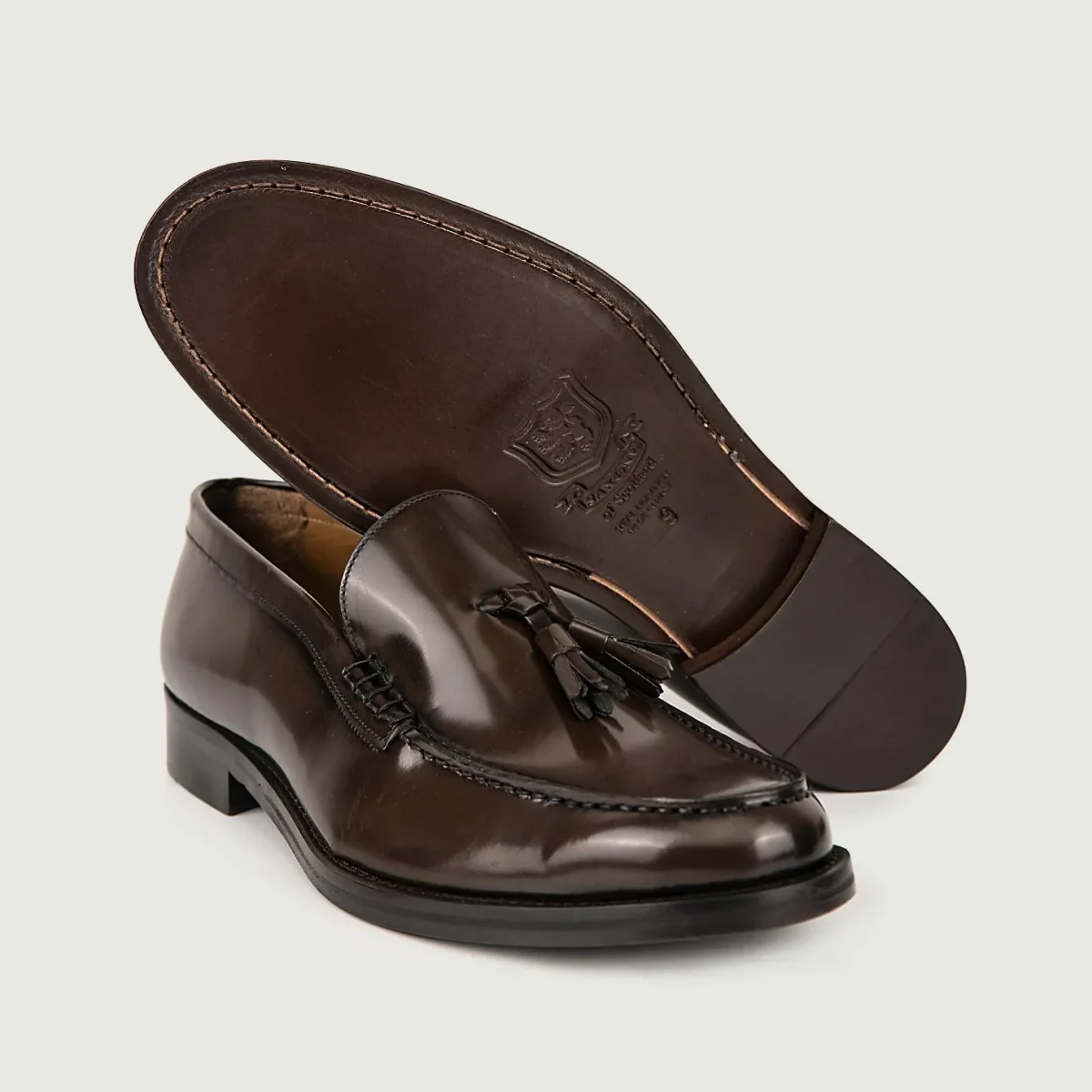 MOCASSINO CON NAPPINE IN PELLE SPAZZOLATA TESTA MORO - immagine 5