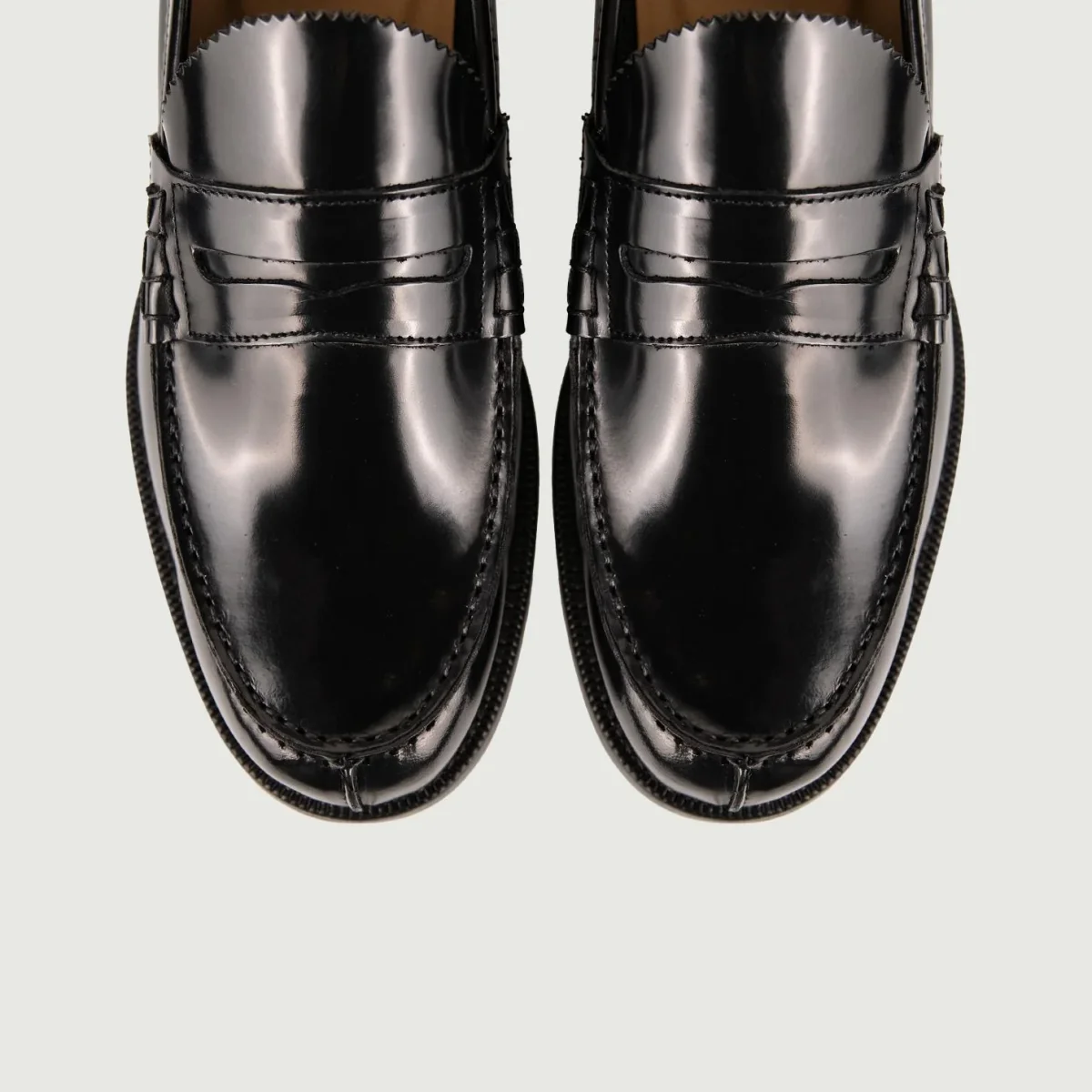 MOCASSINO CON PENNY IN PELLE SPAZZOLATA NERA - immagine 6