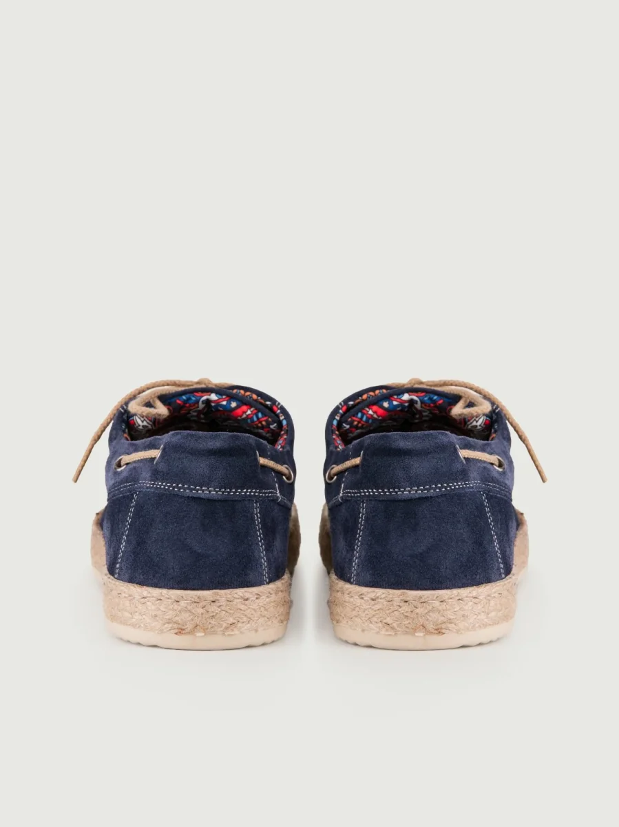 MOCASSINO DA BARCA BLU CON SUOLA IN CORDA - immagine 4