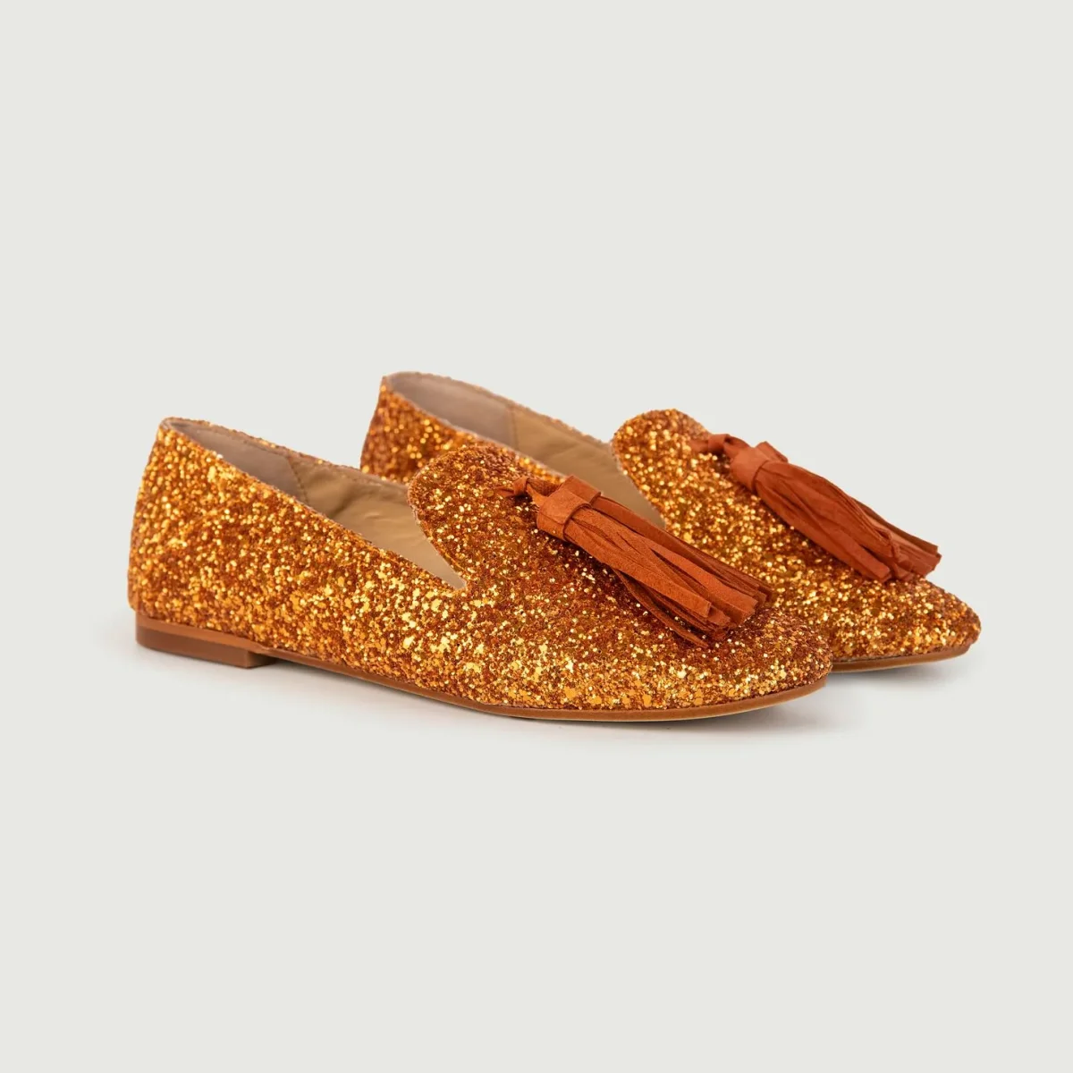 MOCASSINO GLITTER ARANCIO CON MAXI NAPPINA - immagine 3
