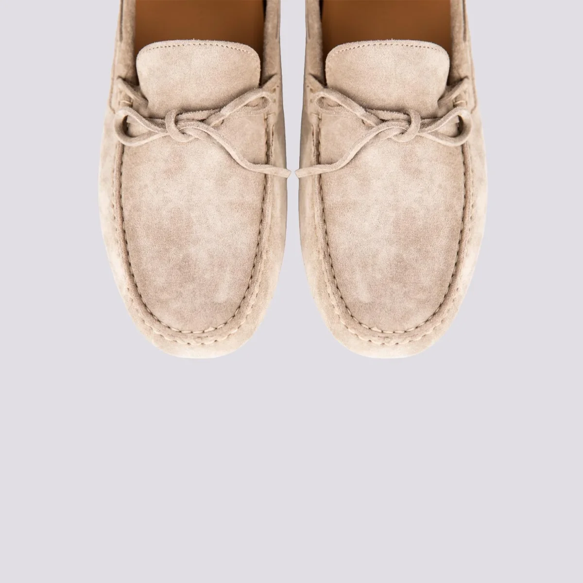 MOCASSINO IN CAMOSCIO BEIGE CON GOMMINI - immagine 5