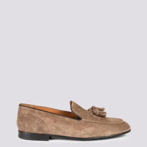 MOCASSINO IN CAMOSCIO BEIGE CON NAPPINE