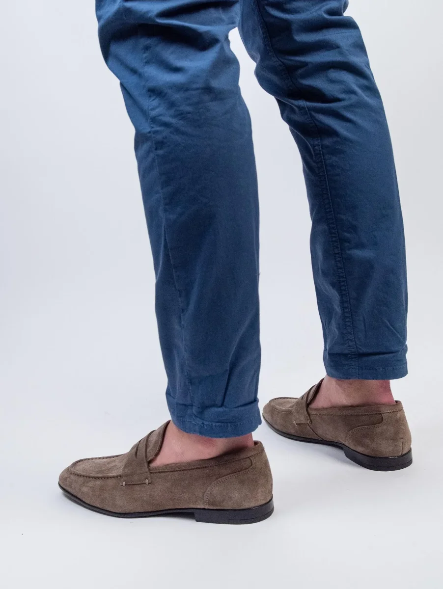 MOCASSINO IN CAMOSCIO BEIGE CON PENNY - immagine 5