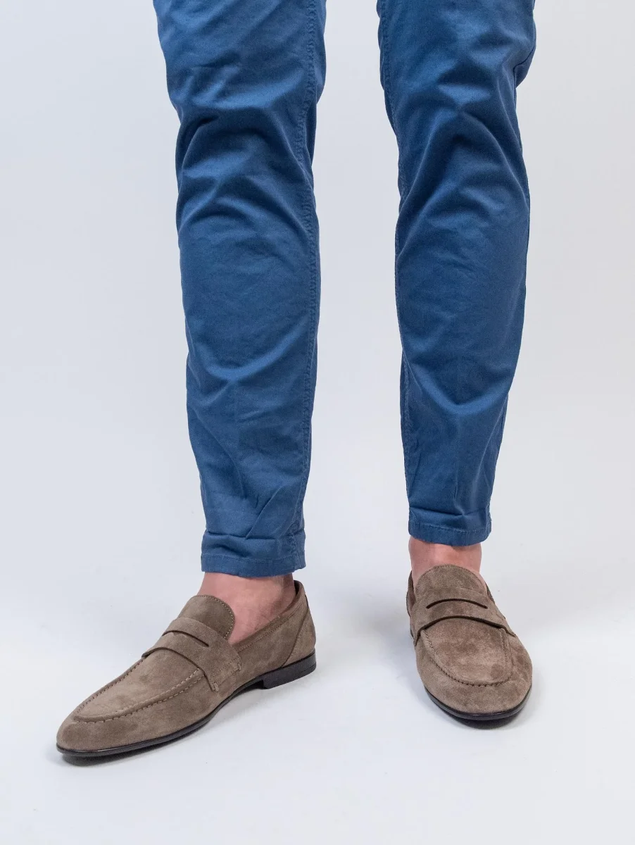 MOCASSINO IN CAMOSCIO BEIGE CON PENNY - immagine 6