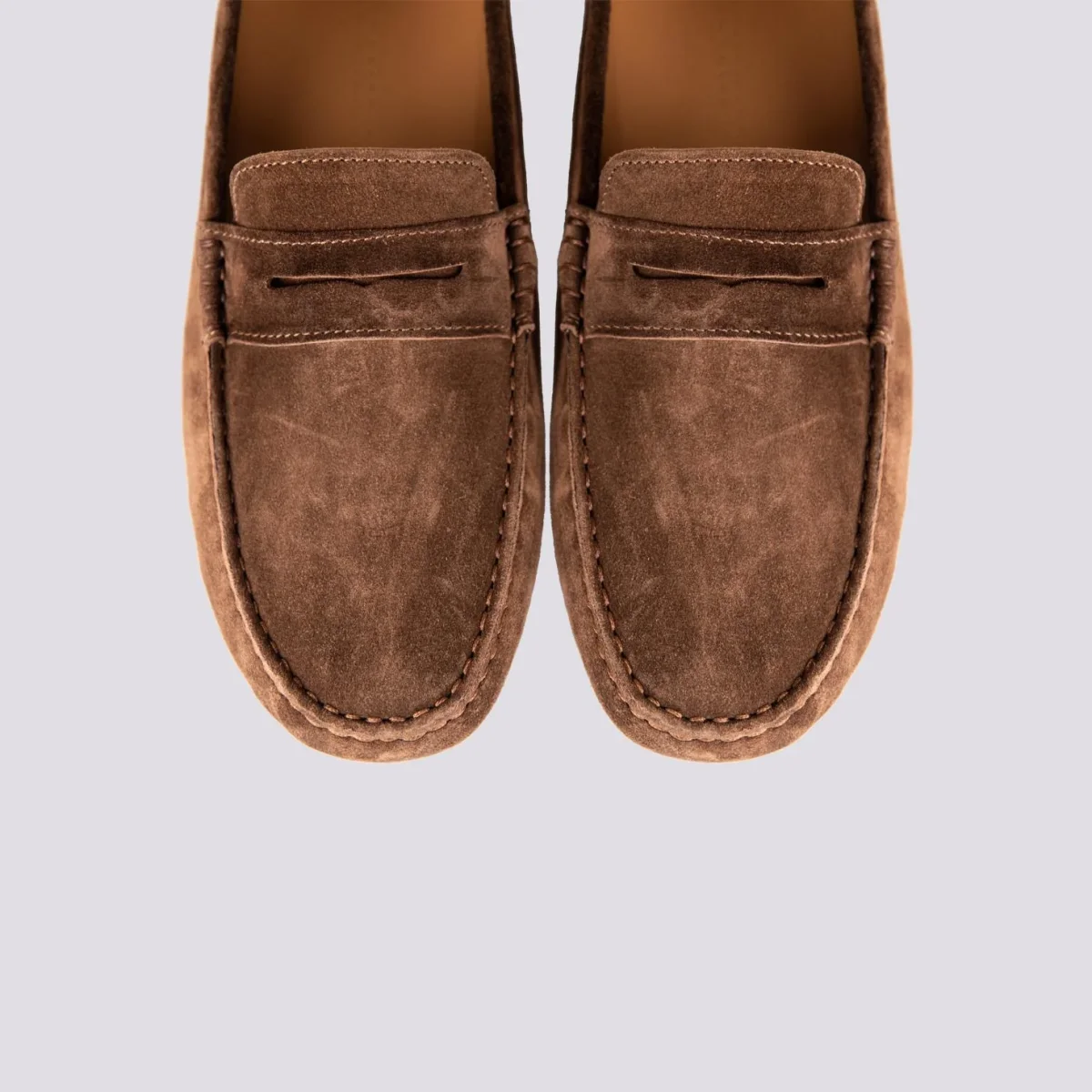 MOCASSINO IN CAMOSCIO MARRONE CON FASCETTA E  GOMMINI - immagine 5