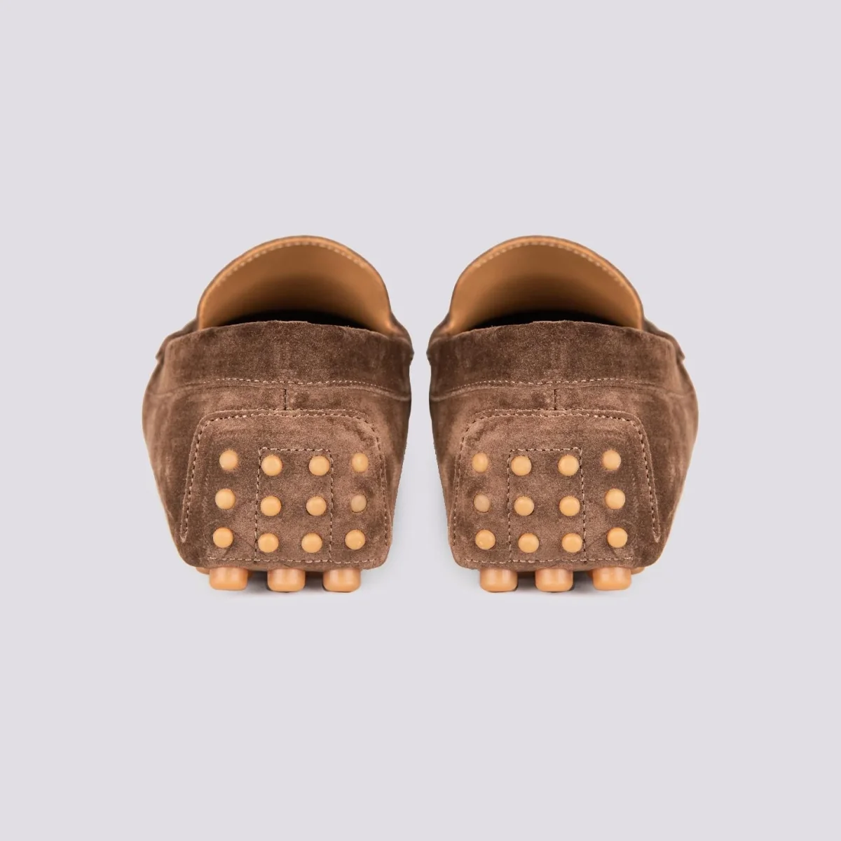 MOCASSINO IN CAMOSCIO MARRONE CON FASCETTA E  GOMMINI - immagine 4