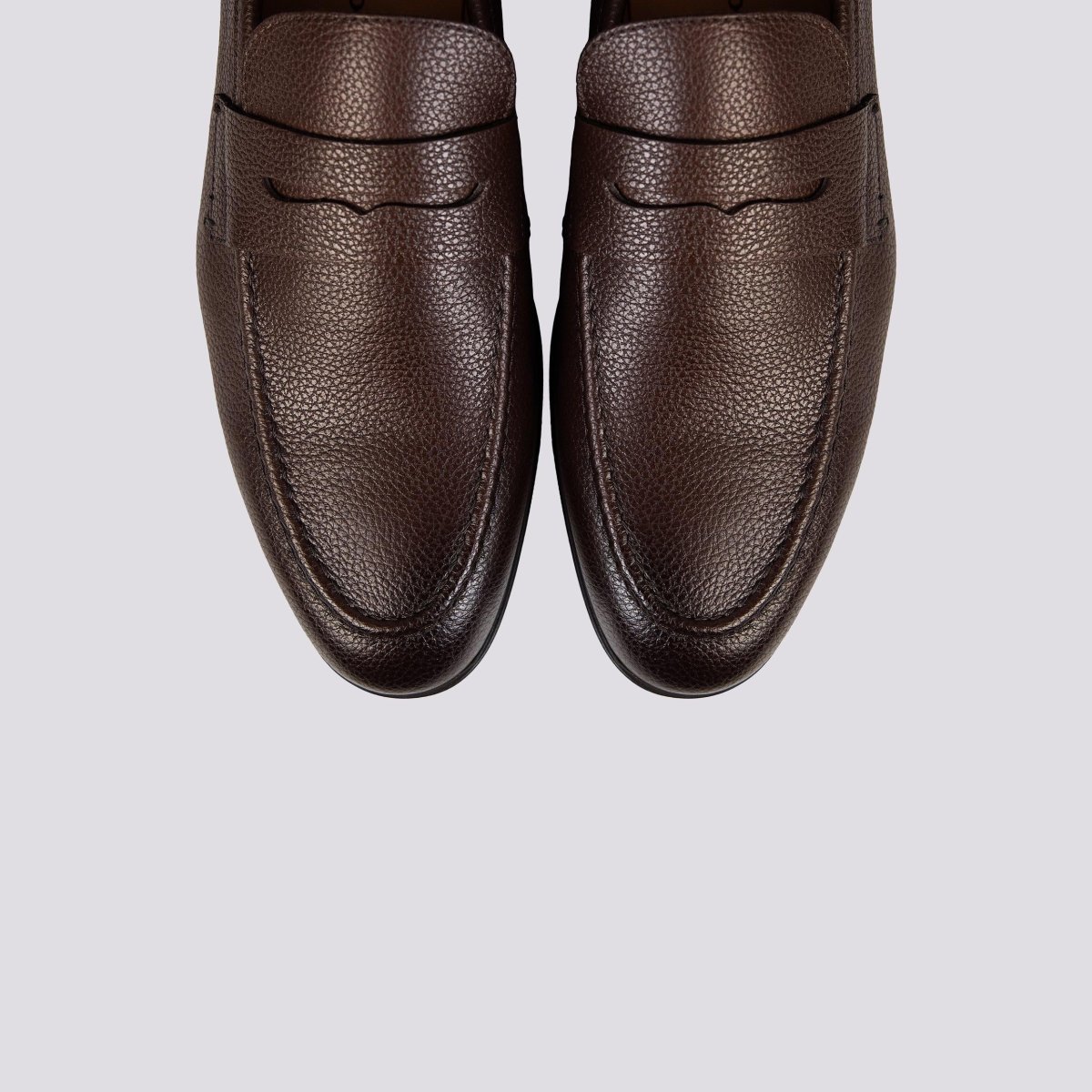 MOCASSINO IN PELLE MARTELLATA MARRONE CON PENNY - immagine 4