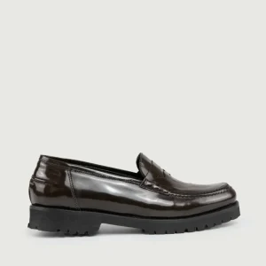 MOCASSINO IN PELLE SPAZZOLATA TESTA MORO