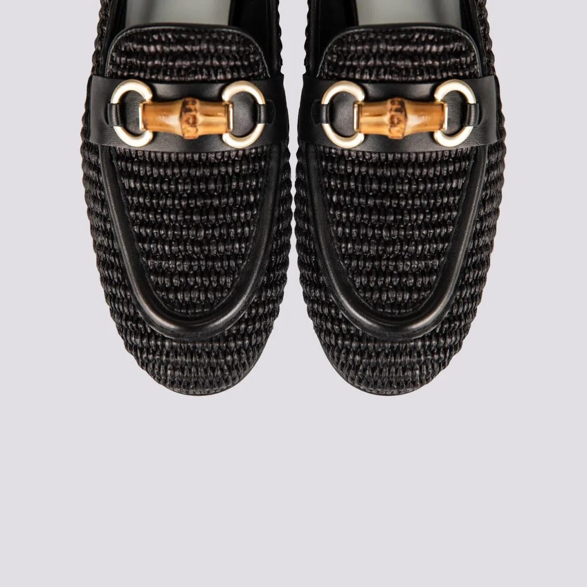 MOCASSINO IN RAFFIA INTRECCIATA COLORE NERO - immagine 4