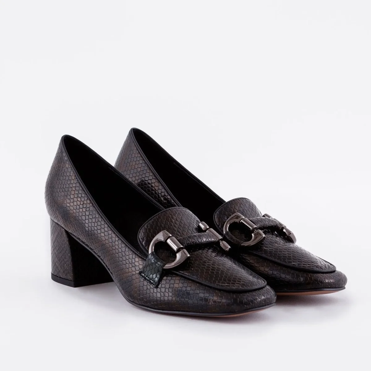 MOCASSINO NERO CON TACCO SPESSO - immagine 3