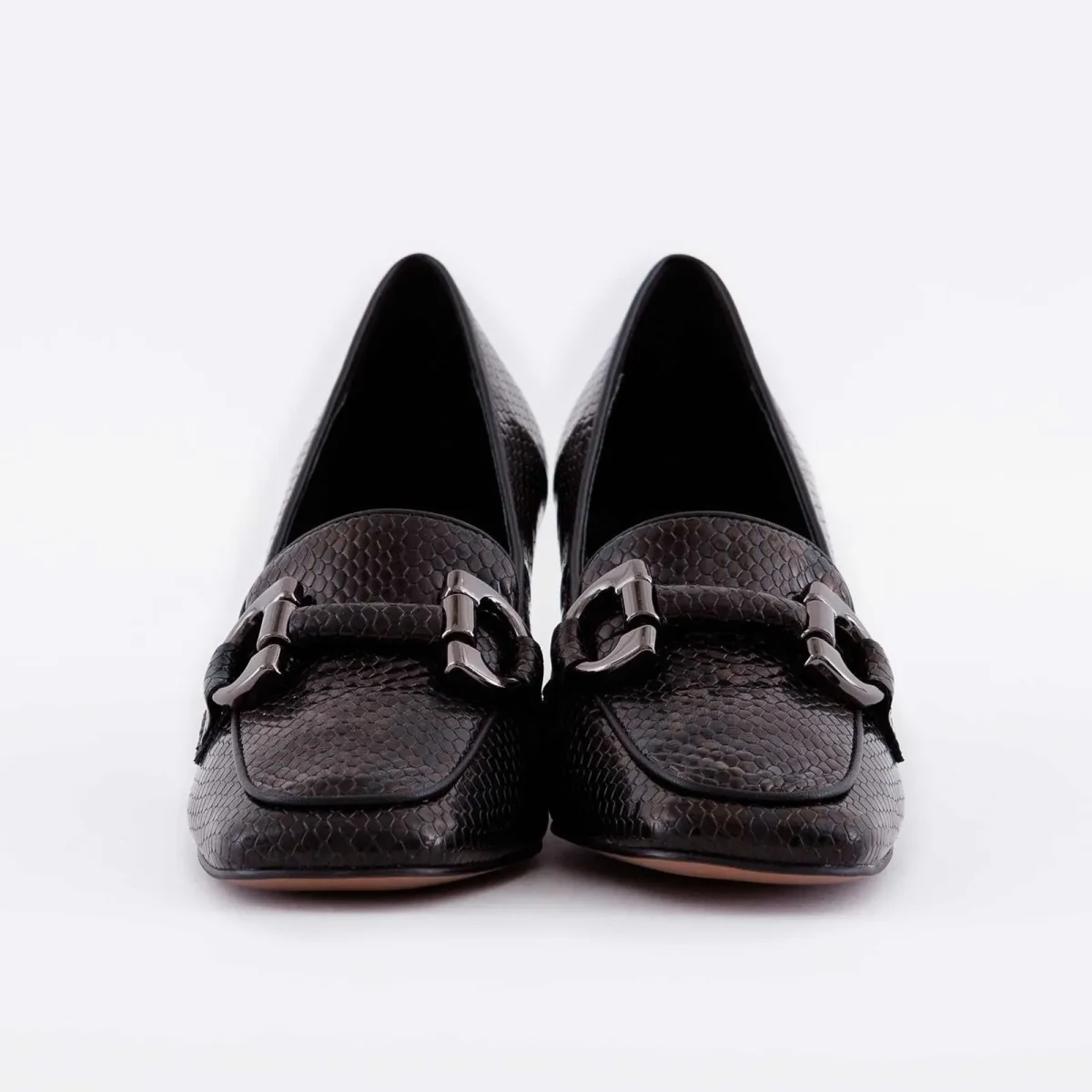 MOCASSINO NERO CON TACCO SPESSO - immagine 5