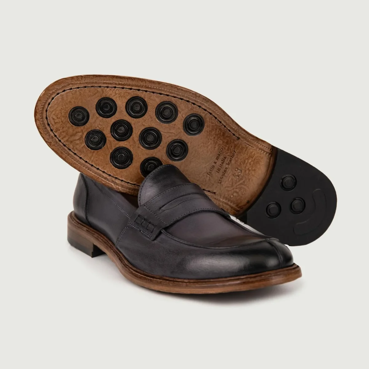 MOCASSINO PENNY IN PELLE BLU - immagine 5