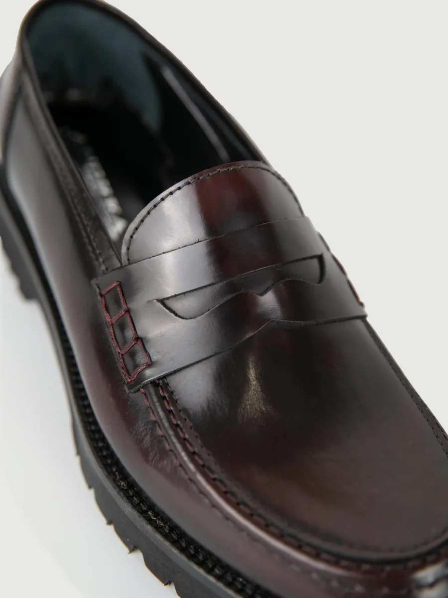 MOCASSINO PENNY IN PELLE BORDEAUX - immagine 6