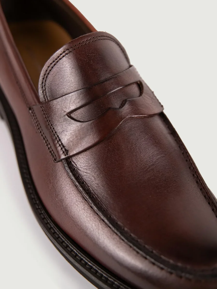 MOCASSINO PENNY IN PELLE MARRONE - immagine 6