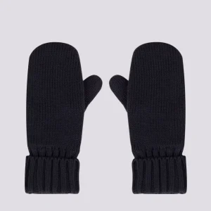 MUFFOLE IN MAGLIA CON FODERA IN PILE BLU