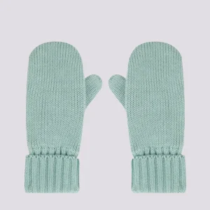 MUFFOLE IN MAGLIA CON FODERA IN PILE VERDI