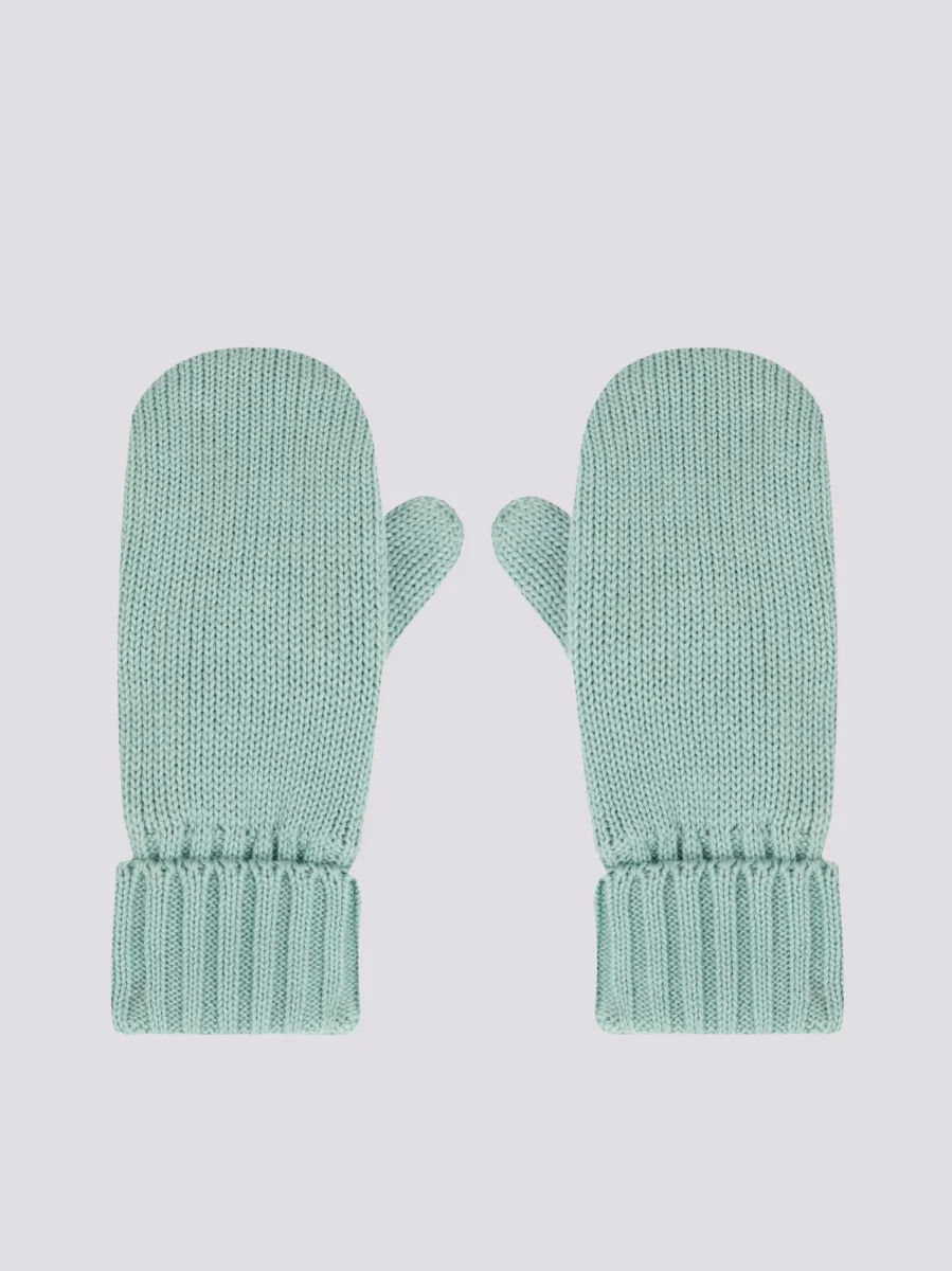 MUFFOLE IN MAGLIA CON FODERA IN PILE VERDI