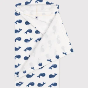 Mantellina da bagno in spugna con balena stampata neonato