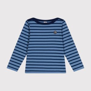 Marinière a righe blu e celesti in cotone