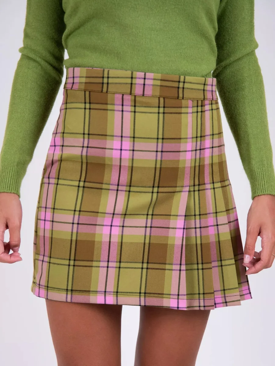 Minigonna mutlicolor in fantasia check - immagine 9