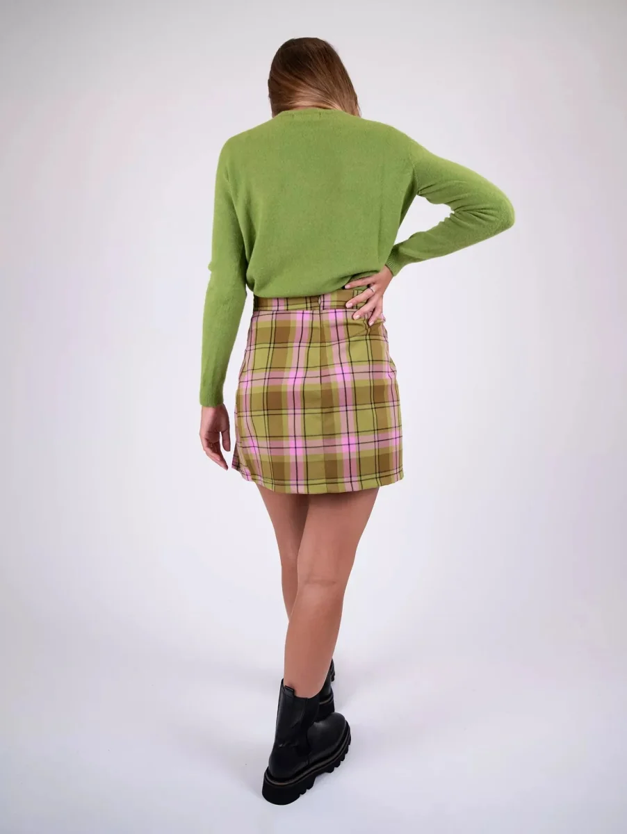 Minigonna mutlicolor in fantasia check - immagine 6