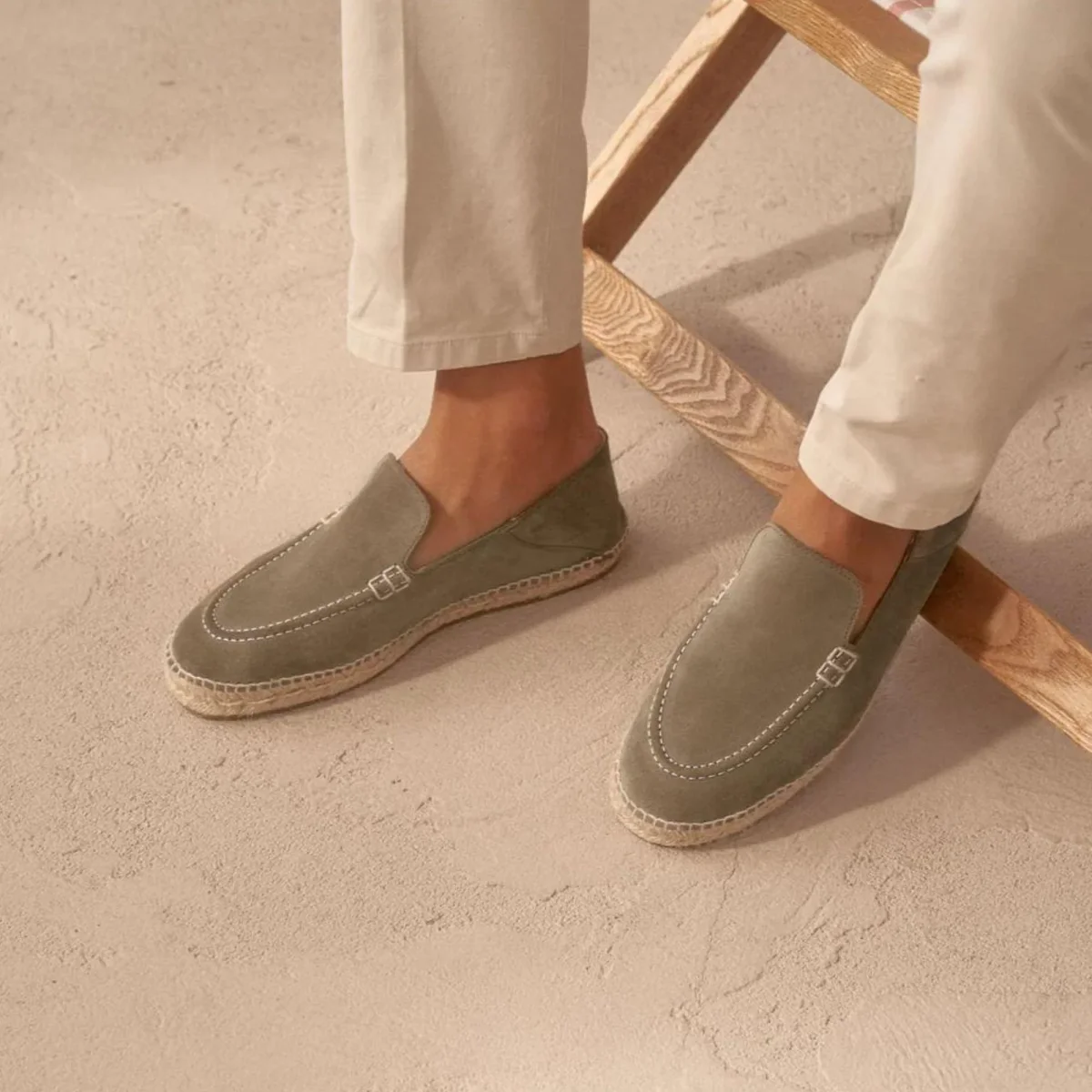 Mocassini con penny in camoscio verde - immagine 3