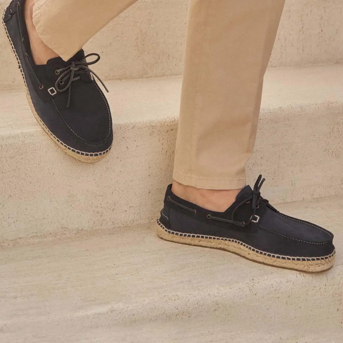 Mocassini da barca in camoscio bluette - immagine 3