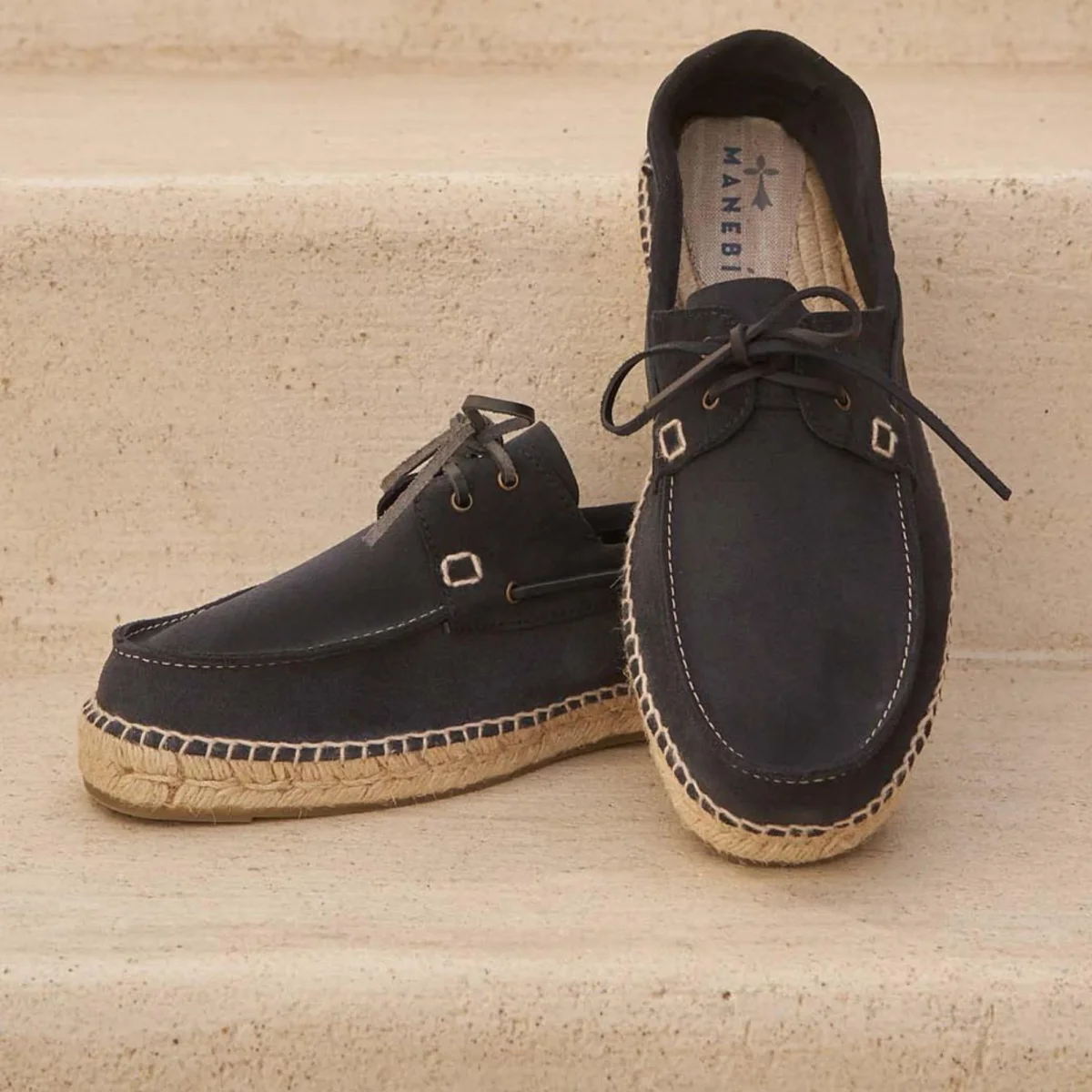 Mocassini da barca in camoscio bluette - immagine 4