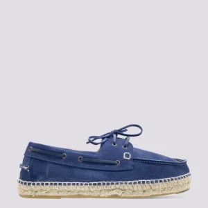 Mocassini da barca in camoscio bluette