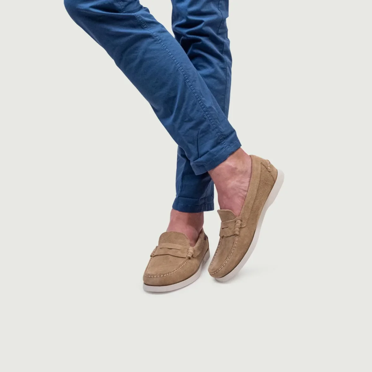 Mocassino da barca Dan in camoscio beige - immagine 7