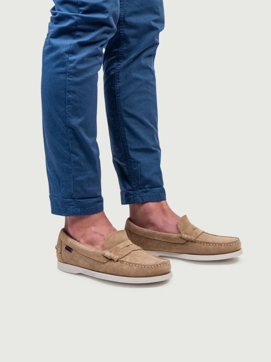 Mocassino da barca Dan in camoscio beige - immagine 6