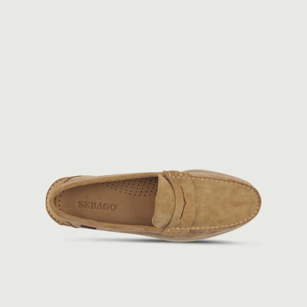 Mocassino da barca Dan in camoscio beige - immagine 3