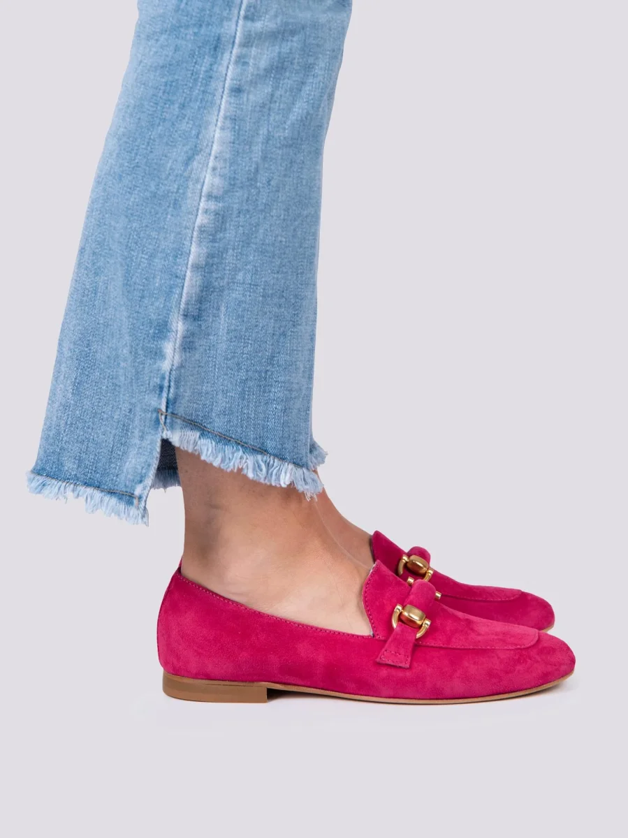 Mocassino in camoscio fucsia - immagine 5
