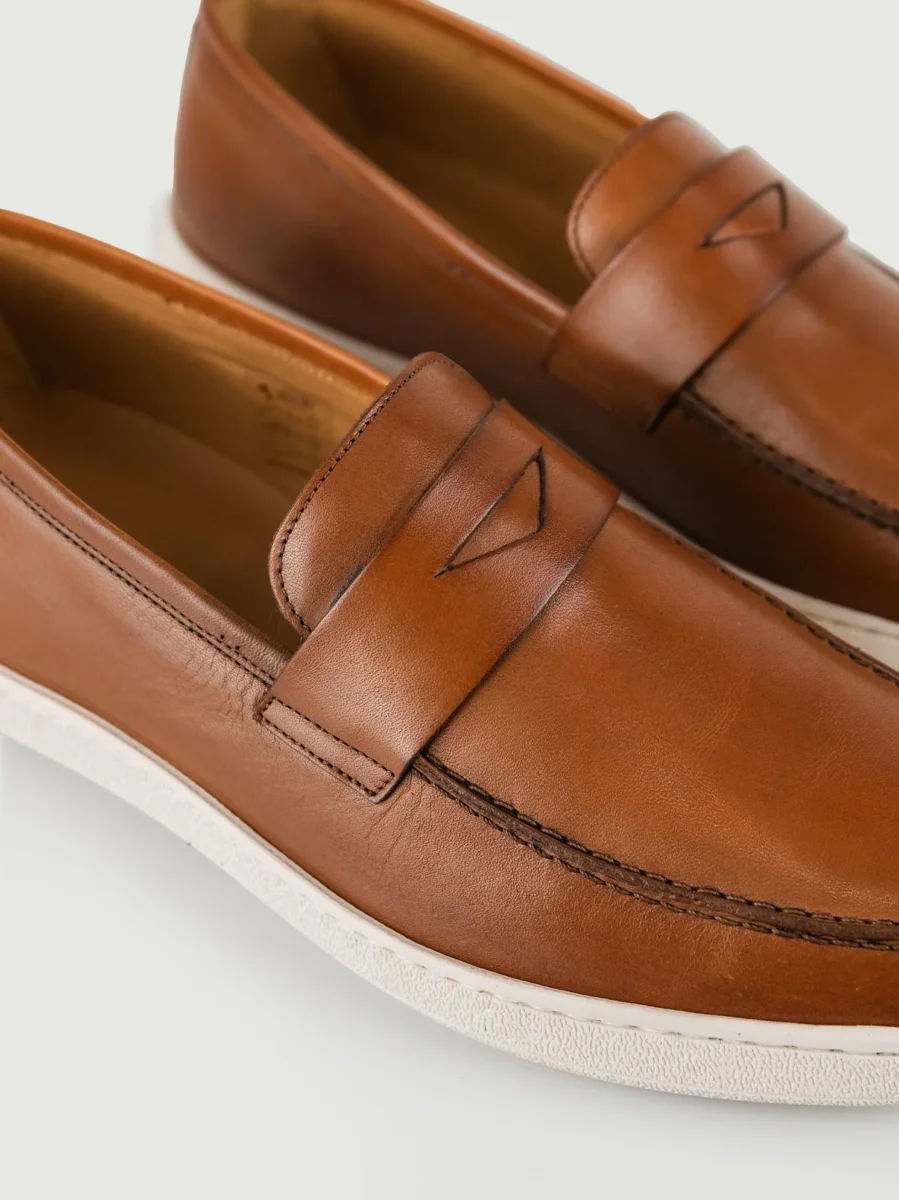 Mocassino in pelle cuoio - immagine 6