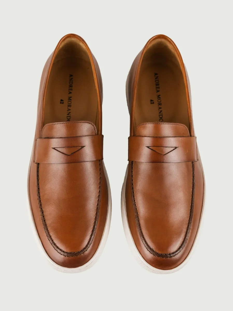 Mocassino in pelle cuoio - immagine 5