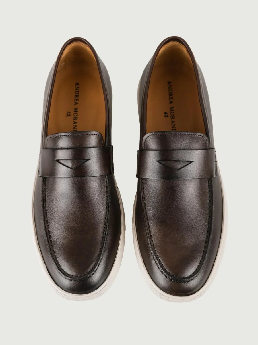 Mocassino in pelle marrone - immagine 5