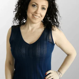 Top jacquard spalla larga Diana in Cotone Seta