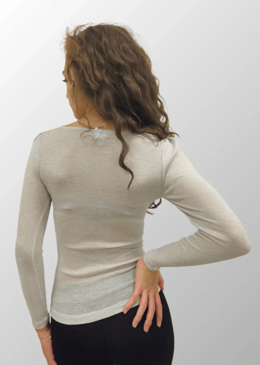 Maglia lamé maniche lunghe Nati in Lana Seta - immagine 4