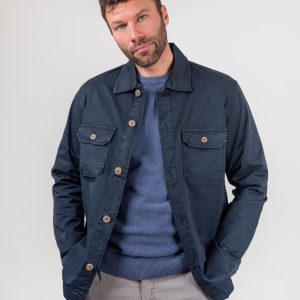 Over shirt  in cotone blu navy