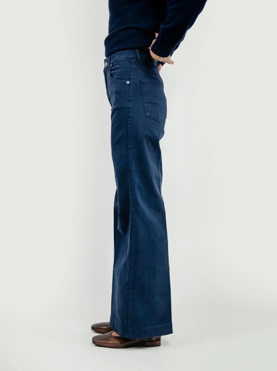 PANTALONE 5 TASCHE A PALAZZO BLU - immagine 4