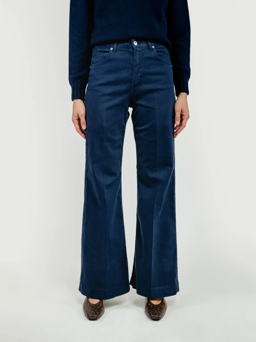 PANTALONE 5 TASCHE A PALAZZO BLU - immagine 3