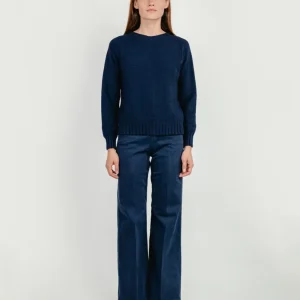 PANTALONE 5 TASCHE A PALAZZO BLU