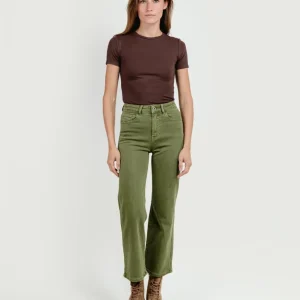 PANTALONE 5 TASCHE A PALAZZO VERDE SALVIA