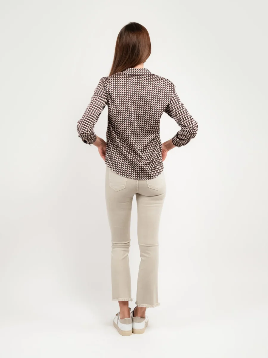 PANTALONE 5 TASCHE SFRANGIATO BEIGE - immagine 4