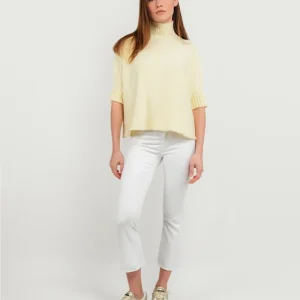 PANTALONE 5 TASCHE SFRANGIATO BIANCO