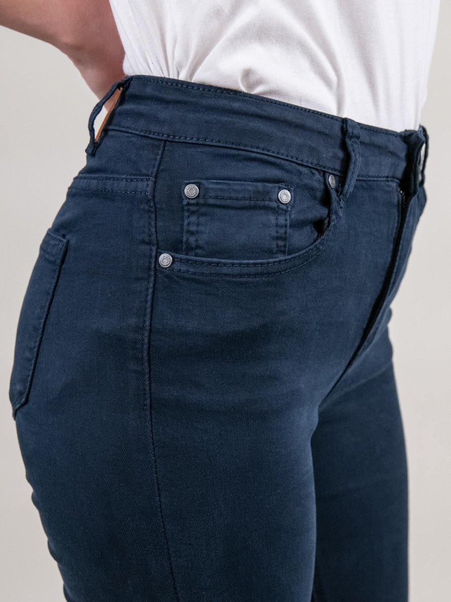 PANTALONE 5 TASCHE SFRANGIATO BLU - immagine 6