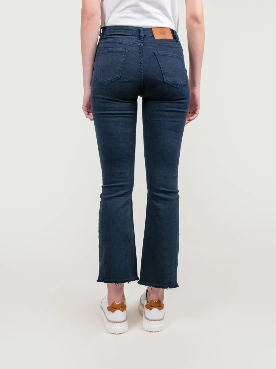 PANTALONE 5 TASCHE SFRANGIATO BLU - immagine 4